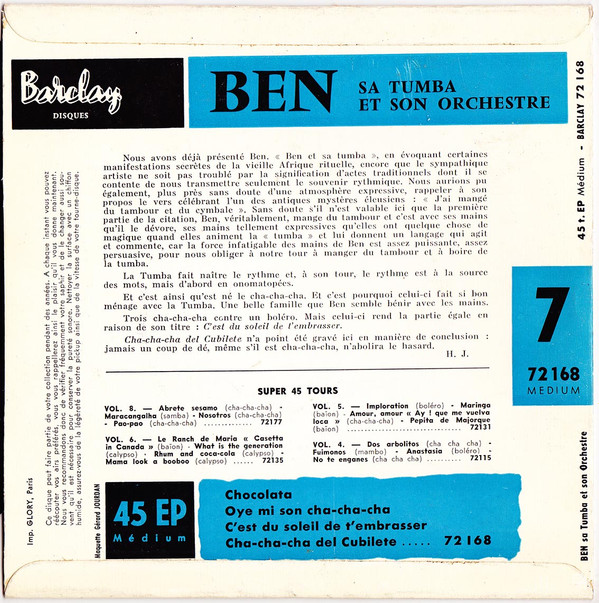 ladda ner album Ben Sa Tumba Et Son Orchestre - 7 Chocolata
