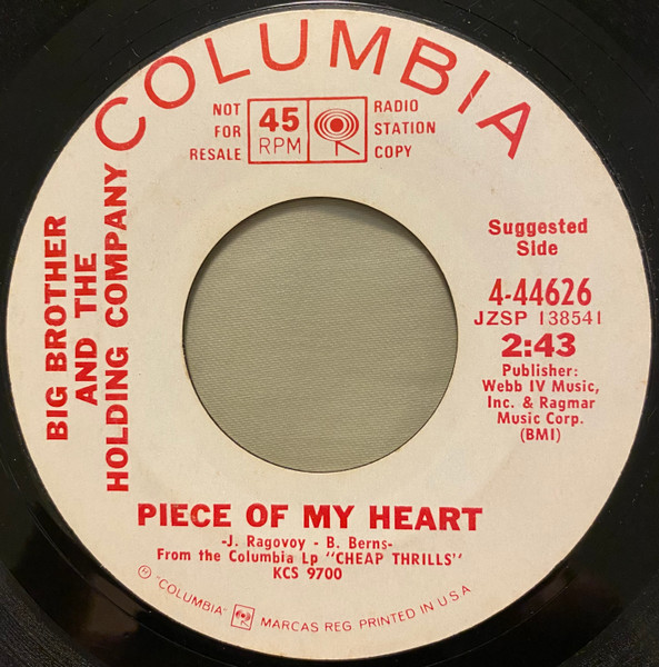 Piece Of My Heart by Big Brother & the Holding Company - Songfacts