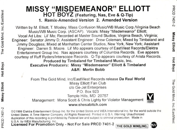 Missy Misdemeanor Elliott - Hot Boyz | Releases | Discogs