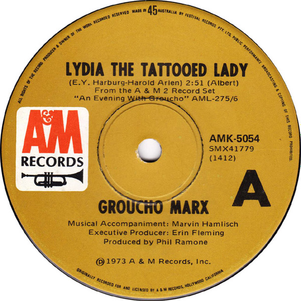 Groucho Marx Lydia, The Tattooed Lady (1973, Vinyl) Discogs