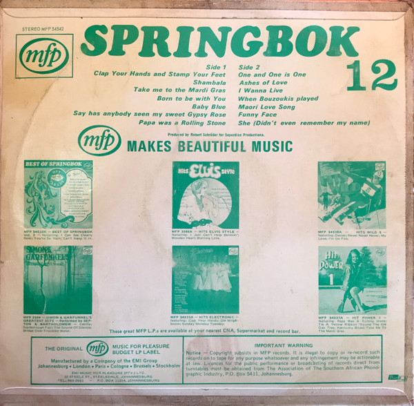 Album herunterladen Unknown Artist - Springbok Hit Parade 12
