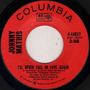 Johnny Mathis - I'll Never Fall In Love Again / Whoever You Are, I Love You album cover