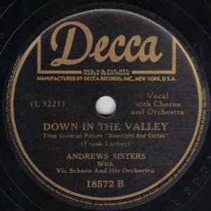 The Andrews Sisters - Shoo-Shoo Baby / Down In The Valley