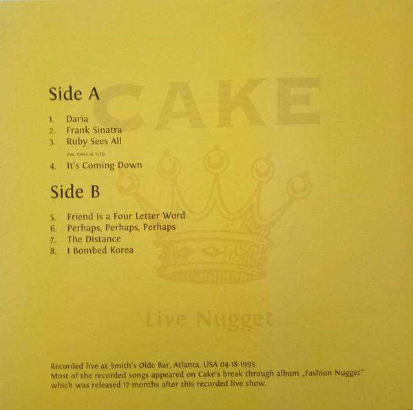 descargar álbum Cake - Live Nugget