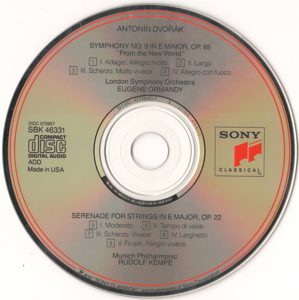 Dvořák / Eugene Ormandy • Rudolf Kempe - Symphony No. 9 "From The New World" • Serenade For Strings | Sony Classical (SBK 46331) - 3