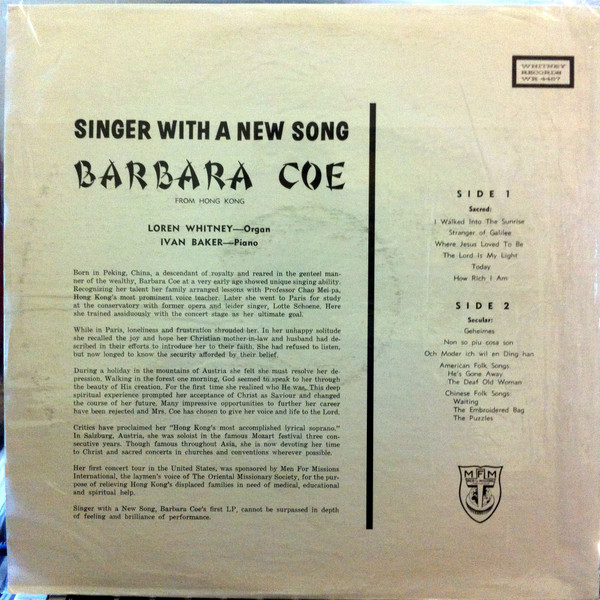 last ned album Barbara Coe - Singer With A New Song