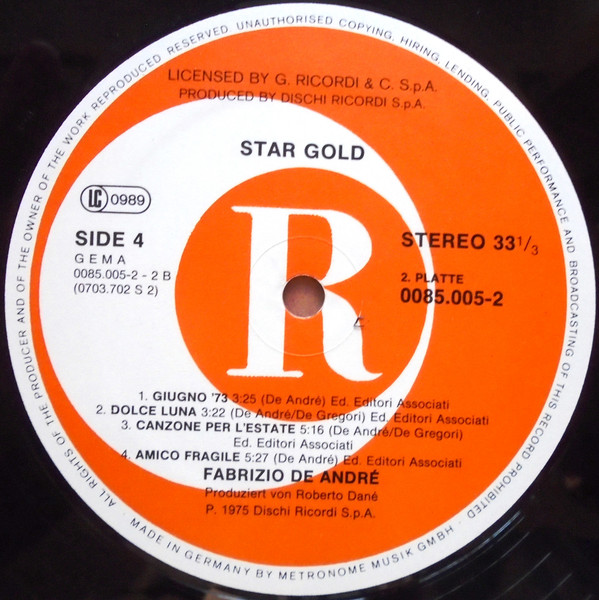 lataa albumi Fabrizio De André - Star Gold