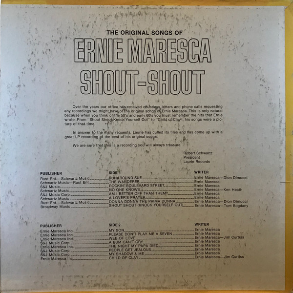 descargar álbum Ernie Maresca - The Original Songs Of Ernie Maresca