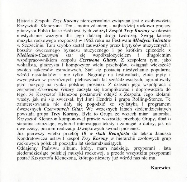 Album herunterladen Trzy Korony - Trzy Korony I Krzysztof Klenczon