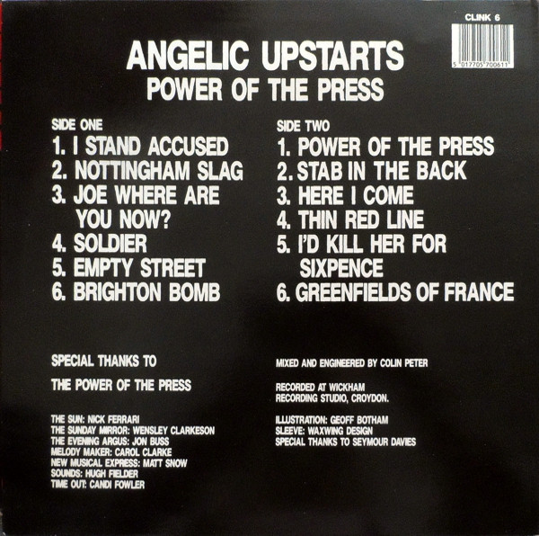 ladda ner album Angelic Upstarts - Power Of The Press