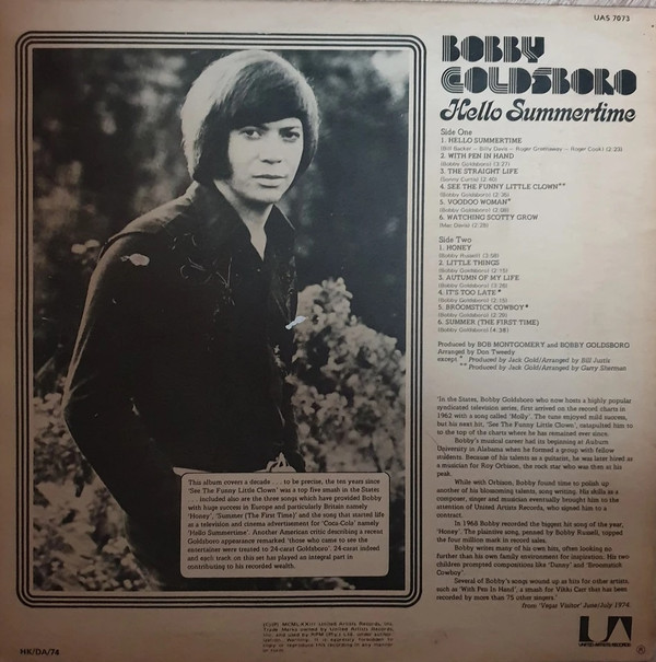 descargar álbum Bobby Goldsboro - Hello Summertime