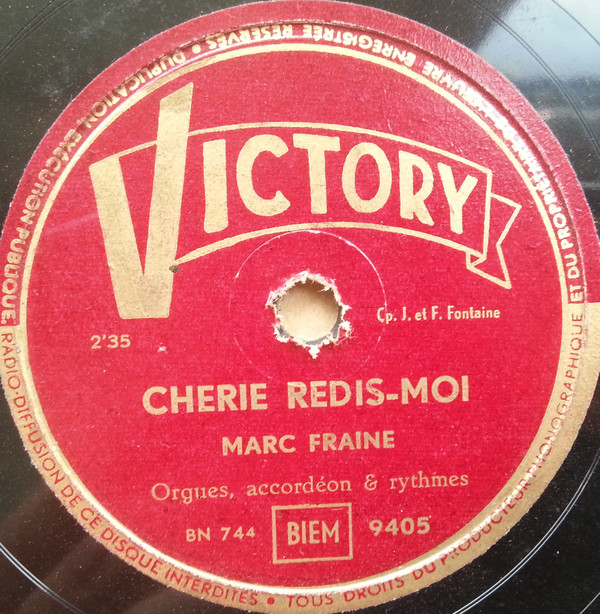 télécharger l'album Marc Fraine - Cherie Redis Moi Mandolino Mandolino
