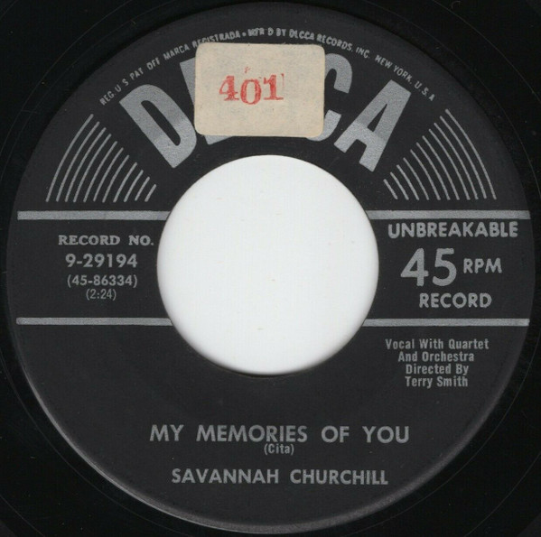 ladda ner album Savannah Churchill - My Memories Of You I Cried