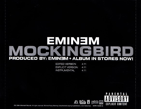 Copyright for my image Copyright Eminem - Mockingbird (2004) Album