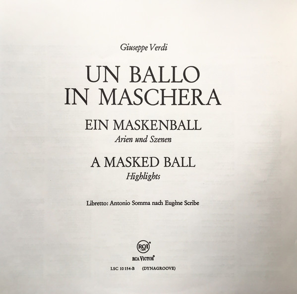 ladda ner album Erich Leinsdorf And RCA Italiana Symphony Orchestra Verdi RCA Italiana Symphony Chorus - Un Ballo In Maschera Highlights