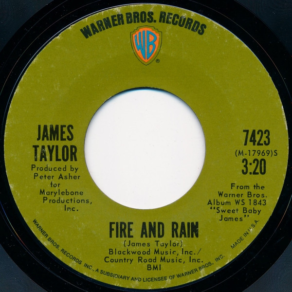 James Taylor – Fire And Rain (1970, Vinyl) - Discogs