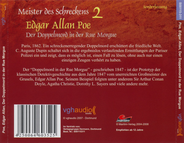 Album herunterladen Edgar Allan Poe - Der Doppelmord In Der Rue Morgue