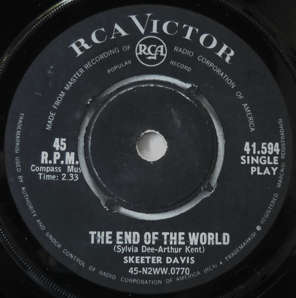 Skeeter Davis – The End Of The World (1962, Vinyl) - Discogs