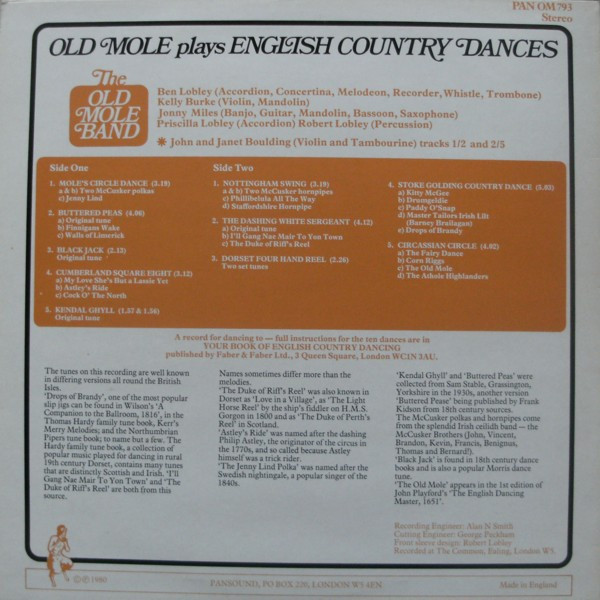 ladda ner album The Old Mole Band - Old Mole Plays English Country Dances