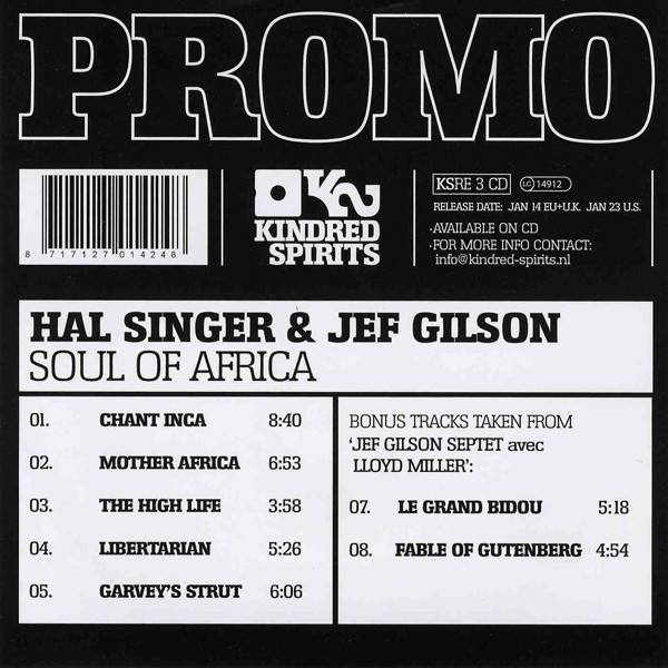 Hal Singer & Jef Gilson – Soul Of Africa (2018, Gatefold, Vinyl 