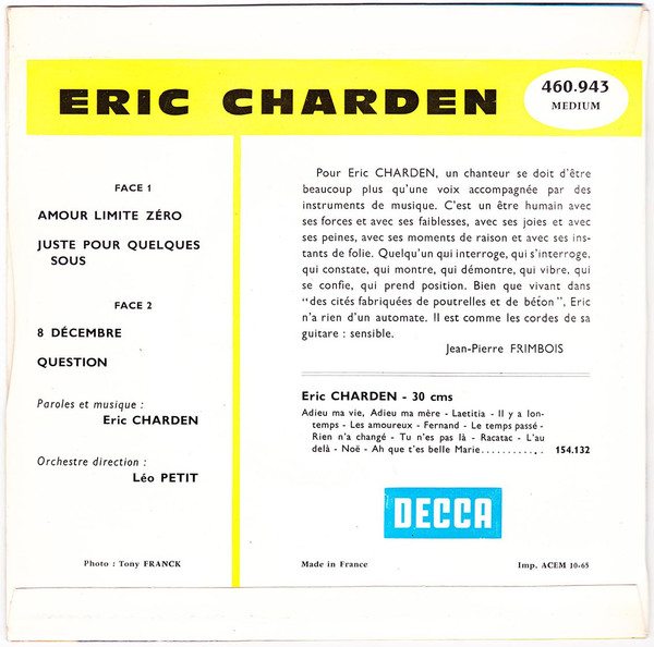 ladda ner album Eric Charden - Amour Limite Zéro