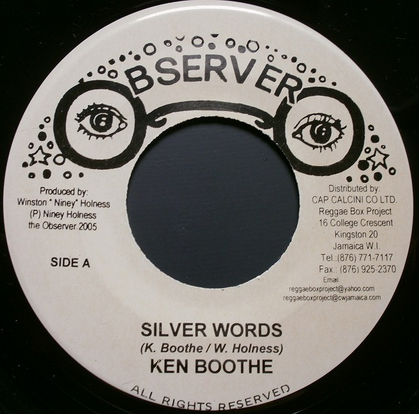 Ken Boothe – Silver Words (Blue Print Red Text Label, Vinyl) - Discogs