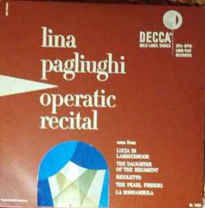 Lina Pagliughi - Operatic Recital album cover