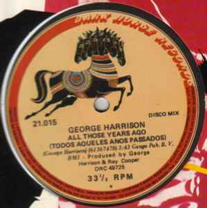 George Harrison - All Those Years Ago / Writing's On The Wall album cover