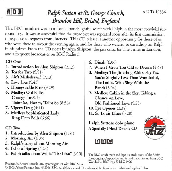 baixar álbum Ralph Sutton - Ralph Sutton At St George Church