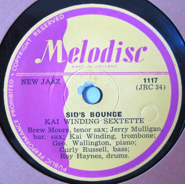 ◆ KAI WINDING Sextet ◆ Sid ' s Bounce / A Night On Bop Mountain ◆ Prestige 809 (78rpm SP) ◆