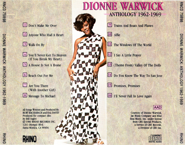 last ned album Dionne Warwick - Anthology 1962 1969