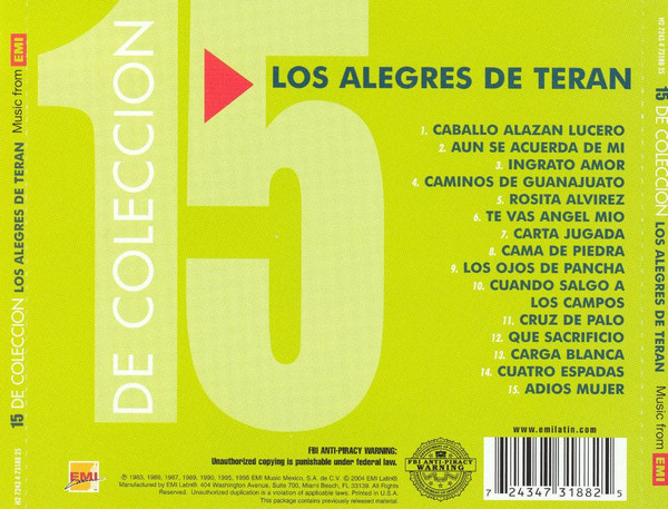 lataa albumi Los Alegres De Terán - 15 De Coleccion