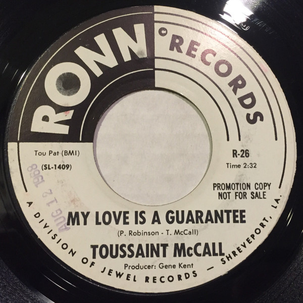 télécharger l'album Toussaint McCall - One Table Away My Love Is A Guarantee