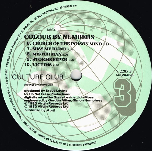 Culture Club - Colour By Numbers | Virgin (V2285) - 4