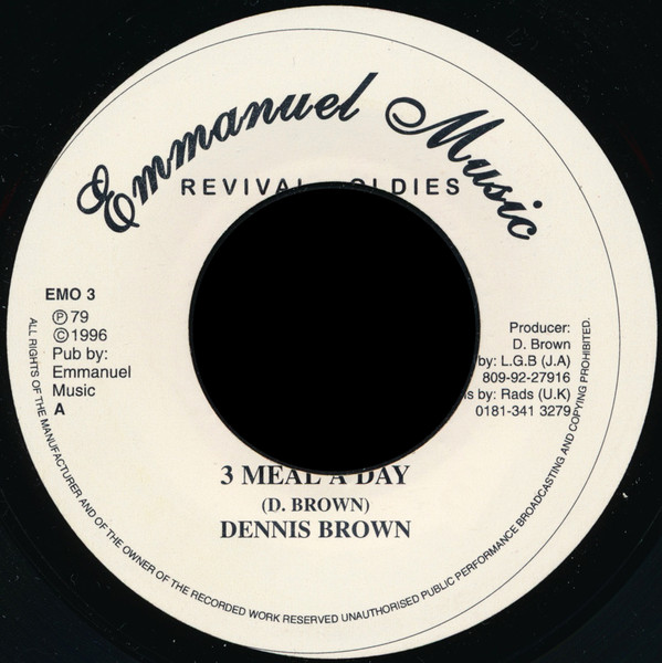 Dennis Brown – 3 Meal A Day (2005, Gray Marbled, Vinyl) - Discogs