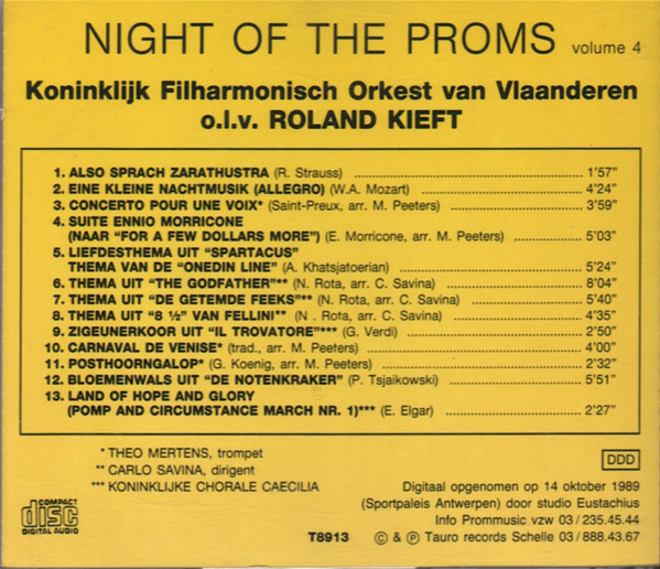 télécharger l'album Koninklijk Filharmonisch Orkest Van Vlaanderen Olv Roland Kieft - Night Of The Proms Volume 4