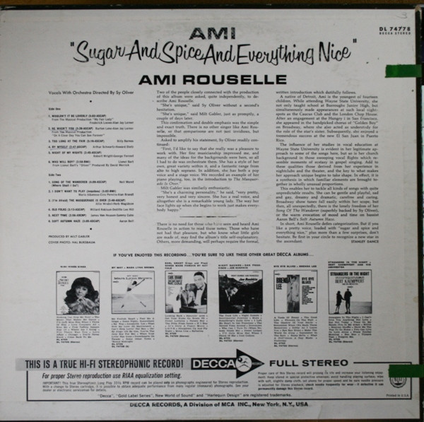 last ned album Ami Rouselle - Ami Sugar And Spice And Everything Nice