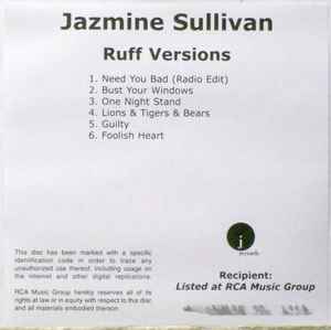 Jazmine Sullivan - Ruff Versions album cover
