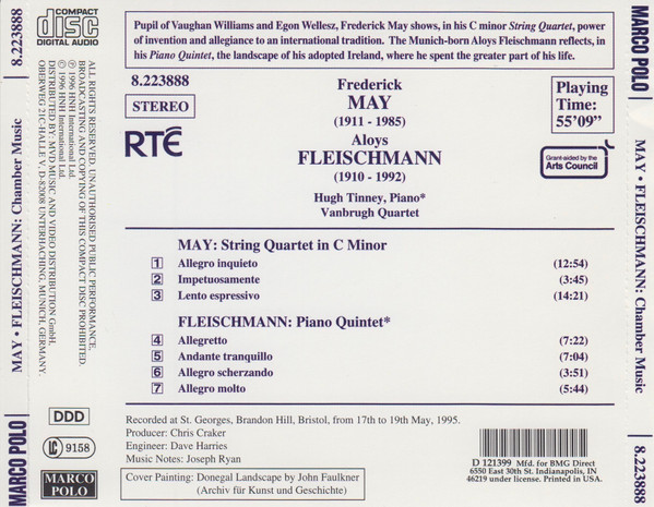 Album herunterladen Frederick May, Aloys Fleischmann, Hugh Tinney, The Vanbrugh Quartet - Chamber Music String Quartet Piano Quintet
