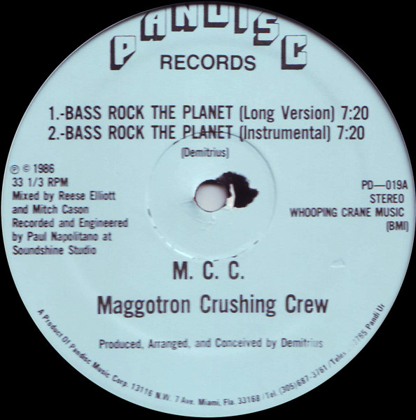 M.C.C. Maggotron Crushing Crew – Bass Rock The Planet (1986, Vinyl