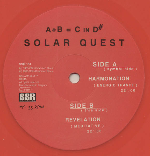 Solar Quest – A+B = C In D# (1995, Red, Vinyl) - Discogs