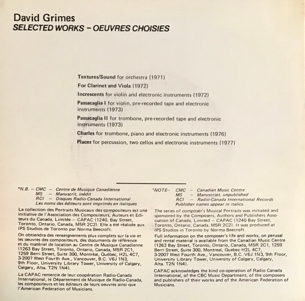 télécharger l'album David Grimes - Portrait Musical