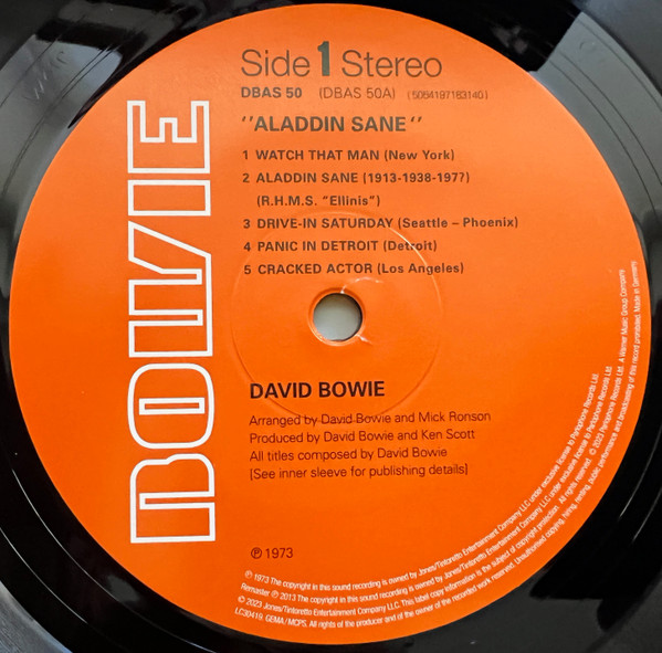 David Bowie - Aladdin Sane | Parlophone (DBAS 50) - 4