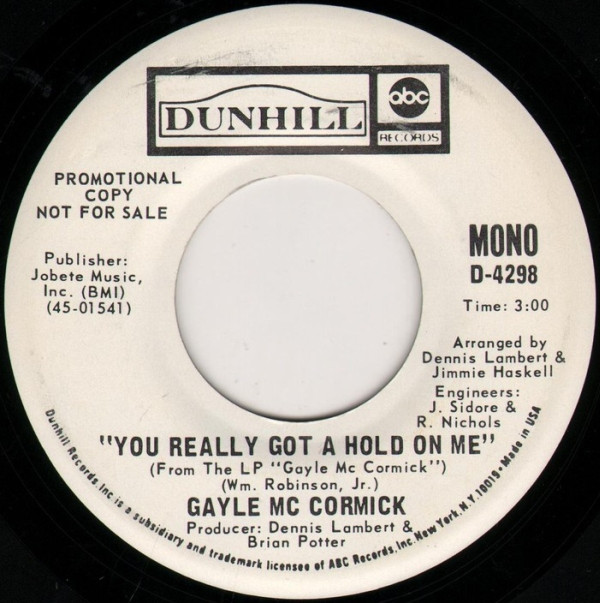 lataa albumi Gayle Mc Cormick - You Really Got A Hold On Me