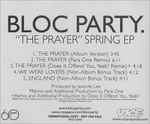 Cover of "The Prayer" Spring EP, 2007, CD