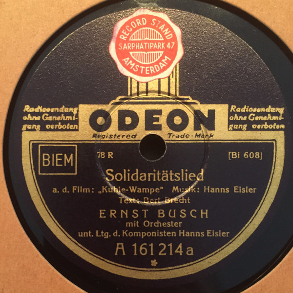 descargar álbum Ernst Busch - Solidaritätslied Die Ballade Von Den Säckeschmeißern