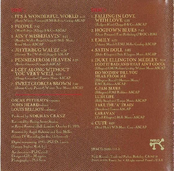 télécharger l'album Oscar Peterson, Louis Bellson, John Heard - The London Concert Royal Festival Hall 1978
