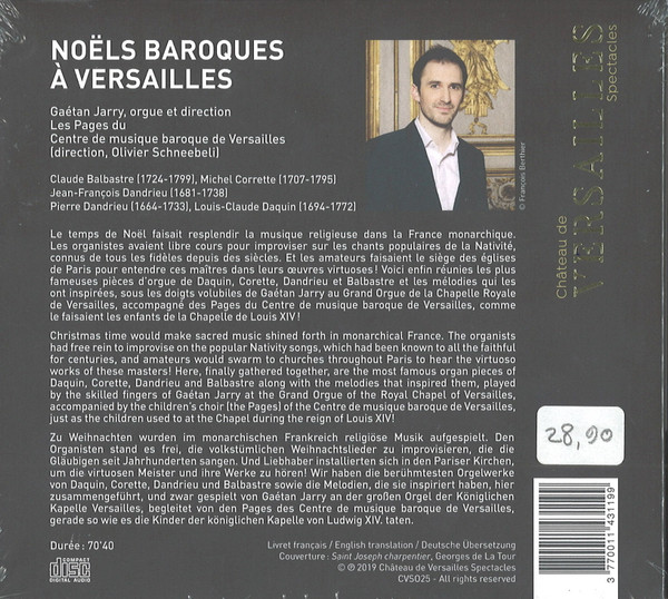 Album herunterladen Les Pages du CMBV, Gaétan Jarry - Noëls Baroques À Versailles Grande Orgues 1710 Chapelle Royale Versailles