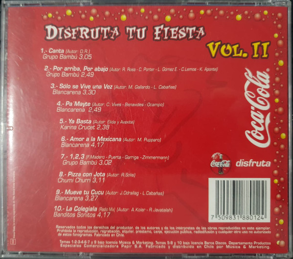 ladda ner album Various - Disfruta Tu Fiesta Con Coca Cola VolII