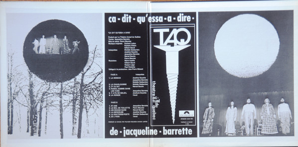 Jacqueline Barrette , Le Théâtre Actuel du Québec - Ça Dit Qu'essa à Dire | Polydor (2424 053) - 2